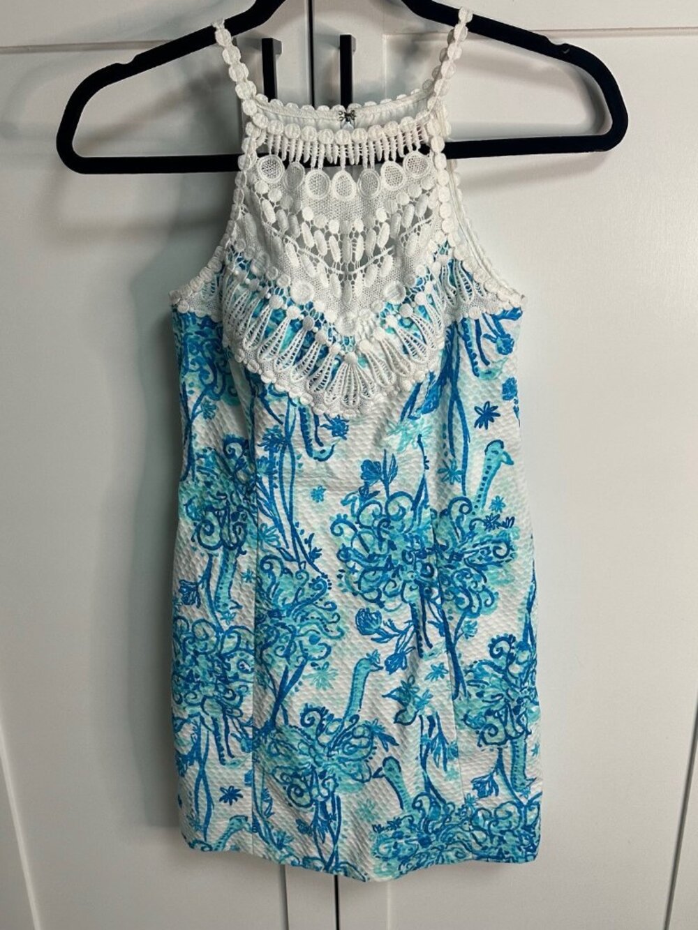 Lilly Pulitzer Dawn Halter Top Dress Size 00 Bird Pattern Summer